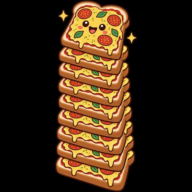 Uma pilha de 12 unidades de pizza de pão